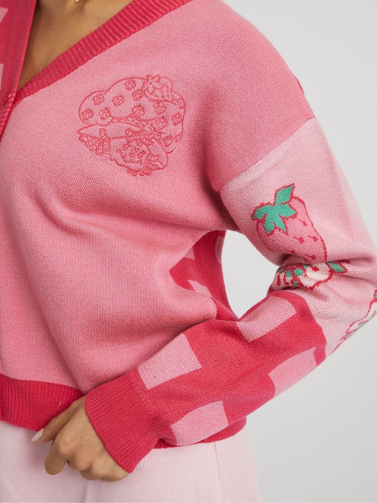 Skinnydip Red Strawberry Shortcake Knitted Cardigan - Image 5 of 5