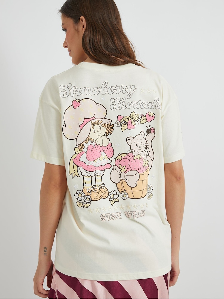 Skinnydip Cream Strawberry Shortcake x Stay Wild T-Shirt - Image 2 of 4