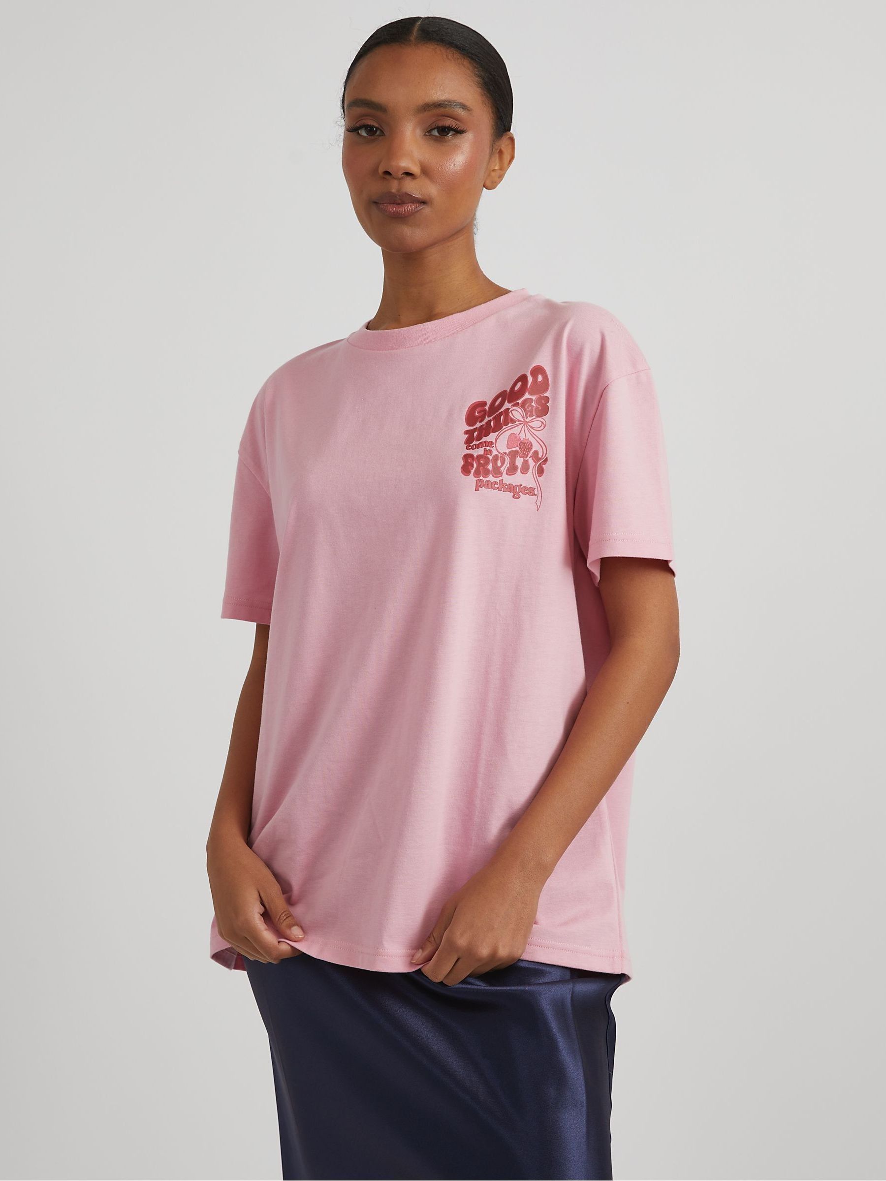 Buy Skinnydip Pink Good Things Graphic T-Shirt from Next USA