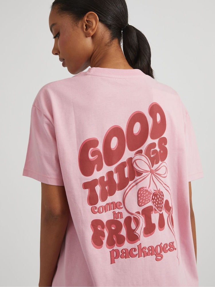 Skinnydip Pink Good Things T-Shirt - Image 3 of 4
