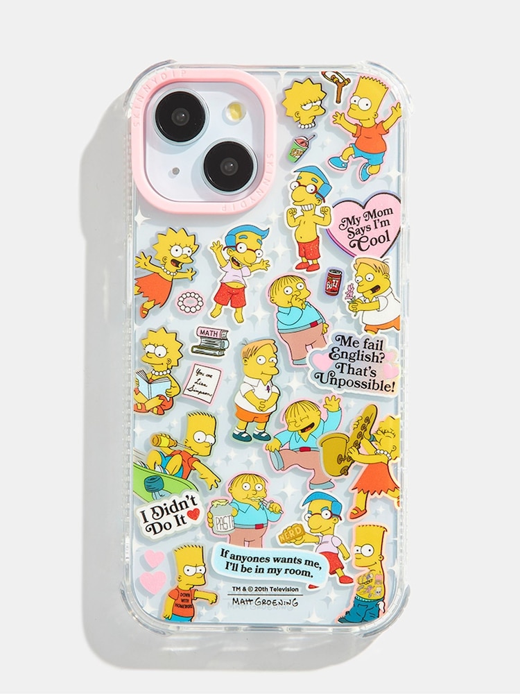 Skinnydip Pink The Simpsons x My Mum Says I'm Cool Sticker Shock iPhone Case - Image 1 of 4