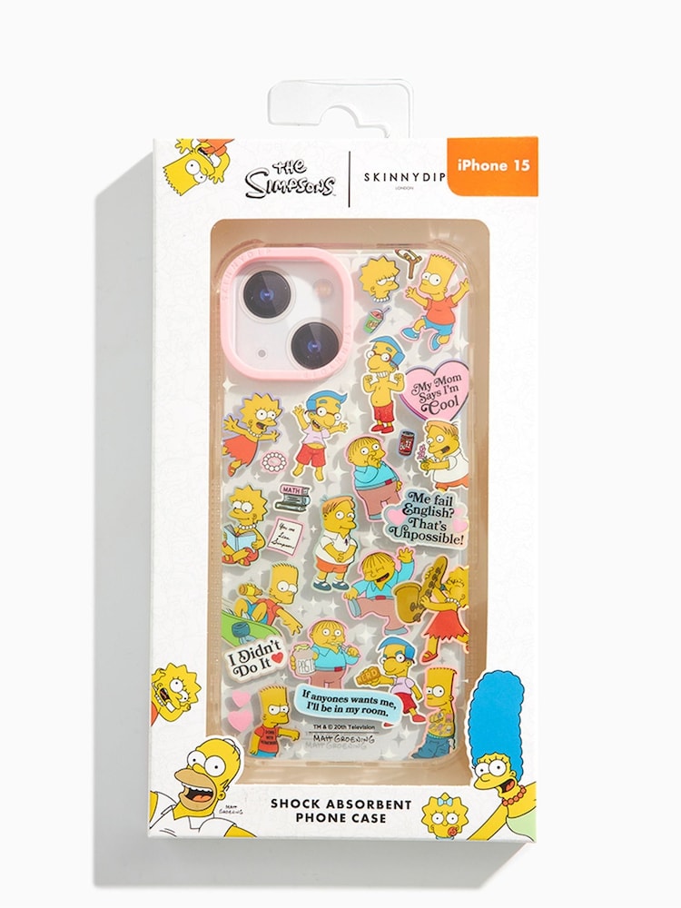 Skinnydip Pink The Simpsons x My Mum Says I'm Cool Sticker Shock iPhone Case - Image 2 of 4