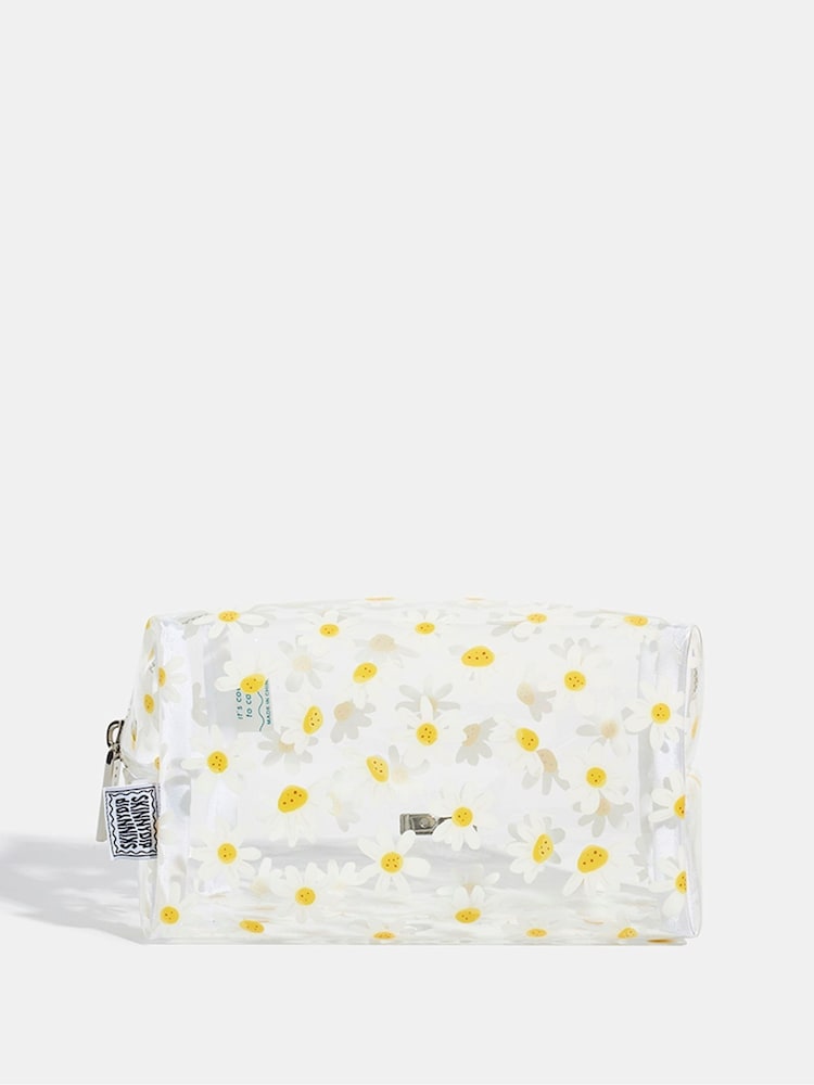 Skinnydip White Cute Daisy Make-Up Bag - Image 1 of 5 Skinnydip White Cute Daisy Make-Up Bag - Image 1 of 5