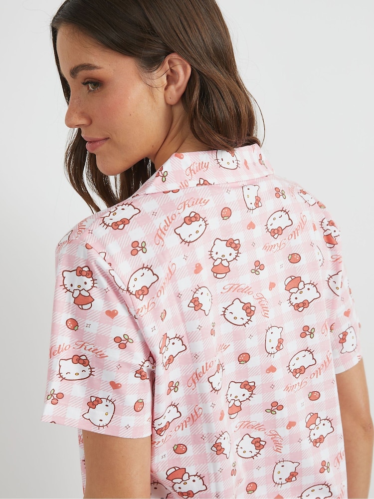 Skinnydip Pink Hello Kitty x Shirt & Shorts Pyjamas Set - Image 5 of 6