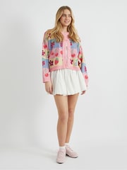 Skinnydip Pink Fruity Stripe Knitted Cardigan - Image 1 of 4