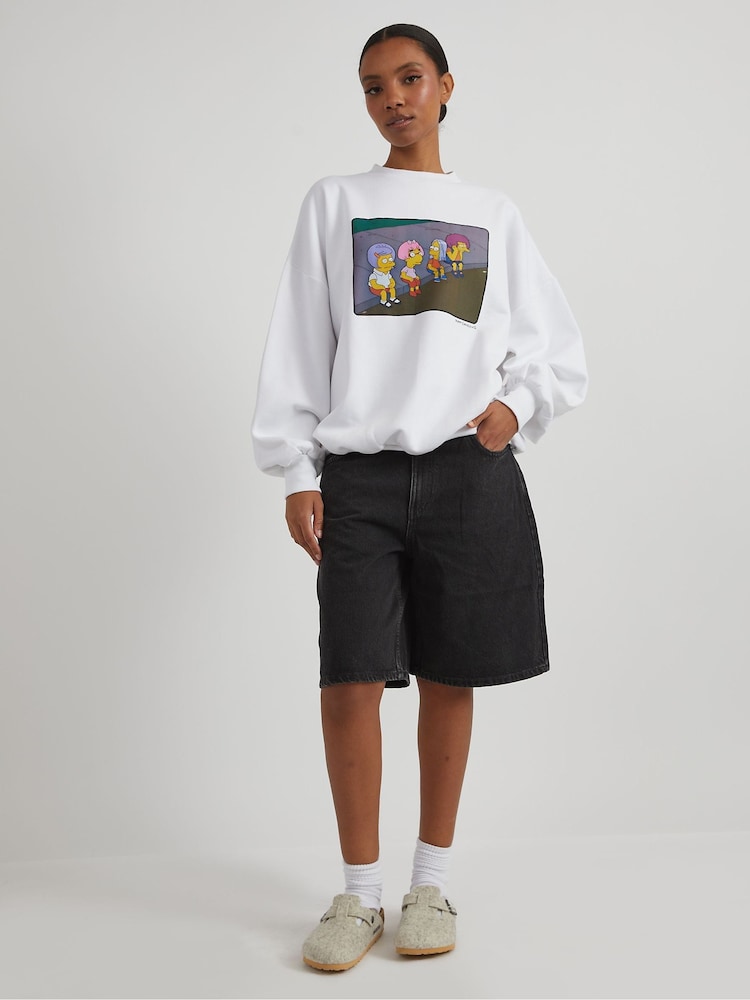 Skinnydip White The Simpsons x Bart On The Road Sweatshirt - Image 1 of 4