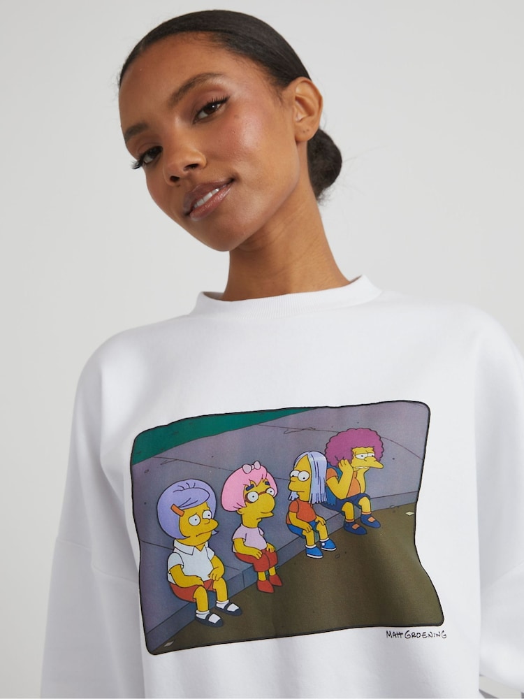 Skinnydip White The Simpsons x Bart On The Road Sweatshirt - Image 4 of 4