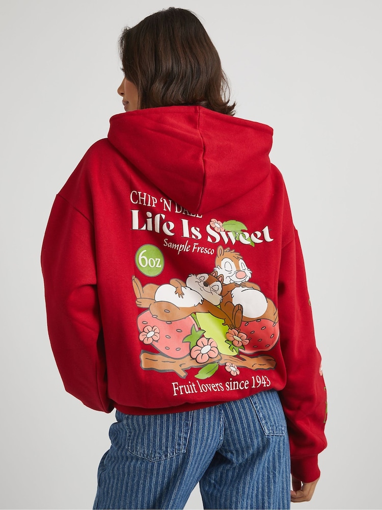 Skinnydip Red Disney Chip N Dale Life Is Sweet Hoodie - Image 2 of 4