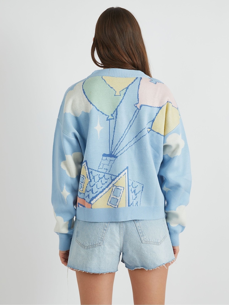 Skinnydip Blue Disney Up Knitted Cardigan - Image 3 of 4