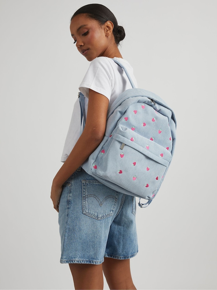 Skinnydip Blue Ditsy Strawberry Backpack - Image 1 of 2