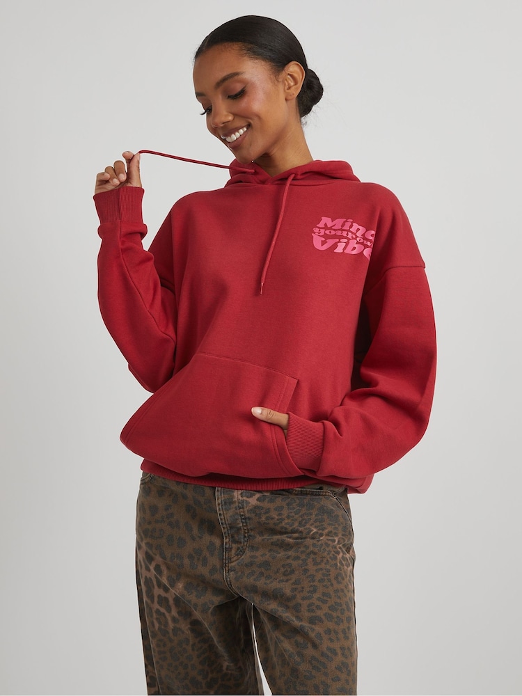 Skinnydip Red Mind Your Own Vibe Cherry Hoodie - Image 2 of 4