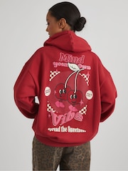 Skinnydip Red Mind Your Own Vibe Cherry Hoodie - Image 4 of 4