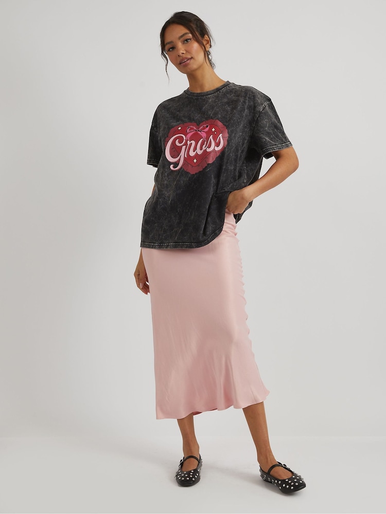 Skinnydip Grey Gross T-Shirt in Acid Wash - Image 1 of 4