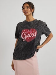 Skinnydip Grey Gross T-Shirt in Acid Wash - Image 2 of 4