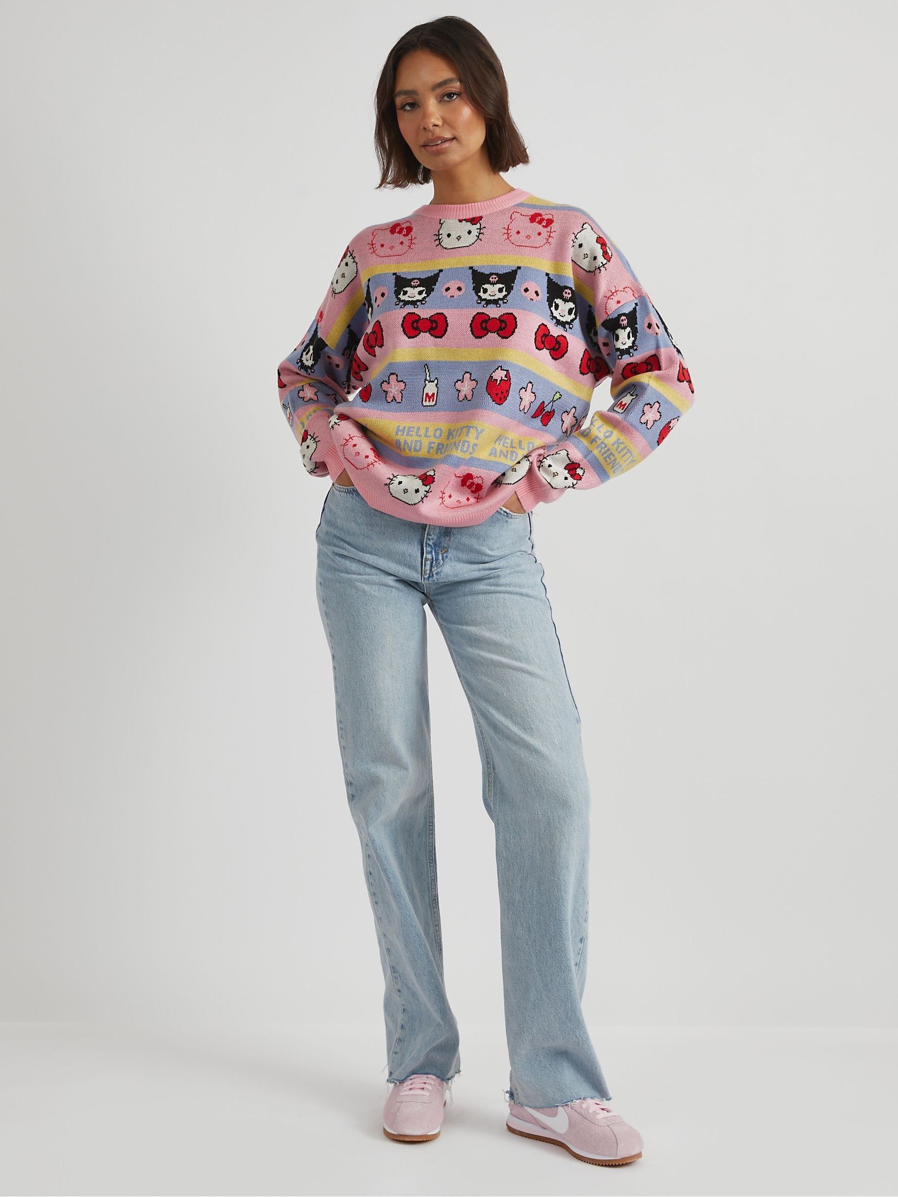 トップス kittyy S Buy Skinnydip Pink Hello Kitty Stripe Knitted Jumper from Next USA