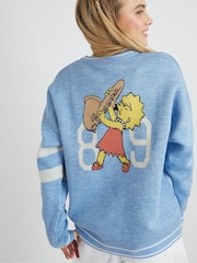 Skinnydip Blue The Simpsons Bart and Lisa Varsity Knitted Jumper - Image 3 of 4