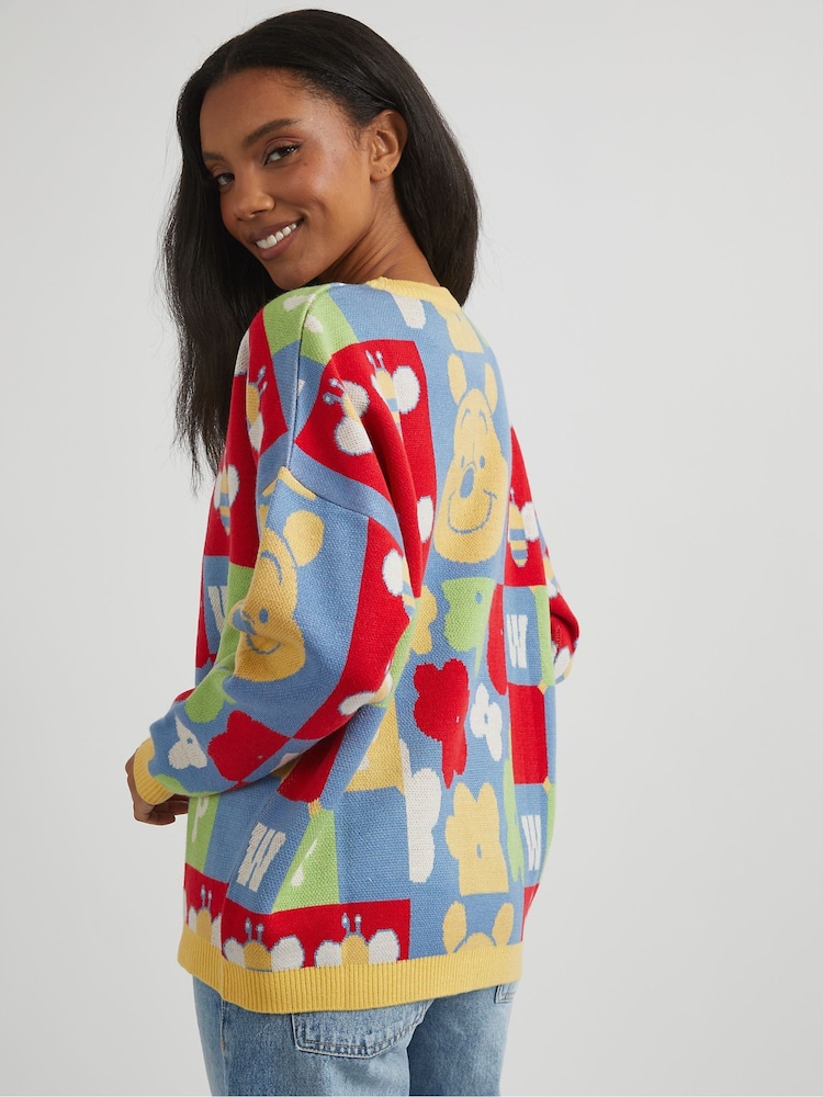 Skinnydip Yellow Disney Winnie The Pooh Knitted Jumper - Image 4 of 6