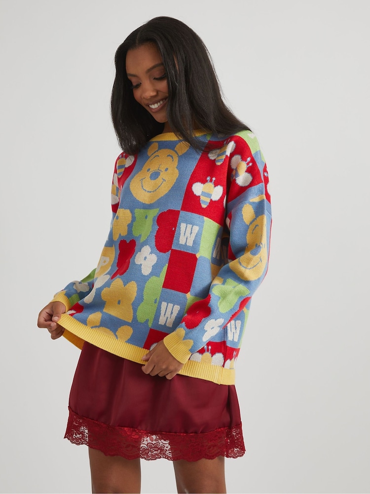 Skinnydip Yellow Disney Winnie The Pooh Knitted Jumper - Image 5 of 6