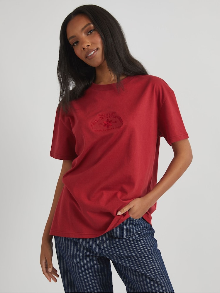 Skinnydip Red Mind Your Own Vibe T-Shirt - Image 2 of 4 Skinnydip Red Mind Your Own Vibe T-Shirt - Image 2 of 4