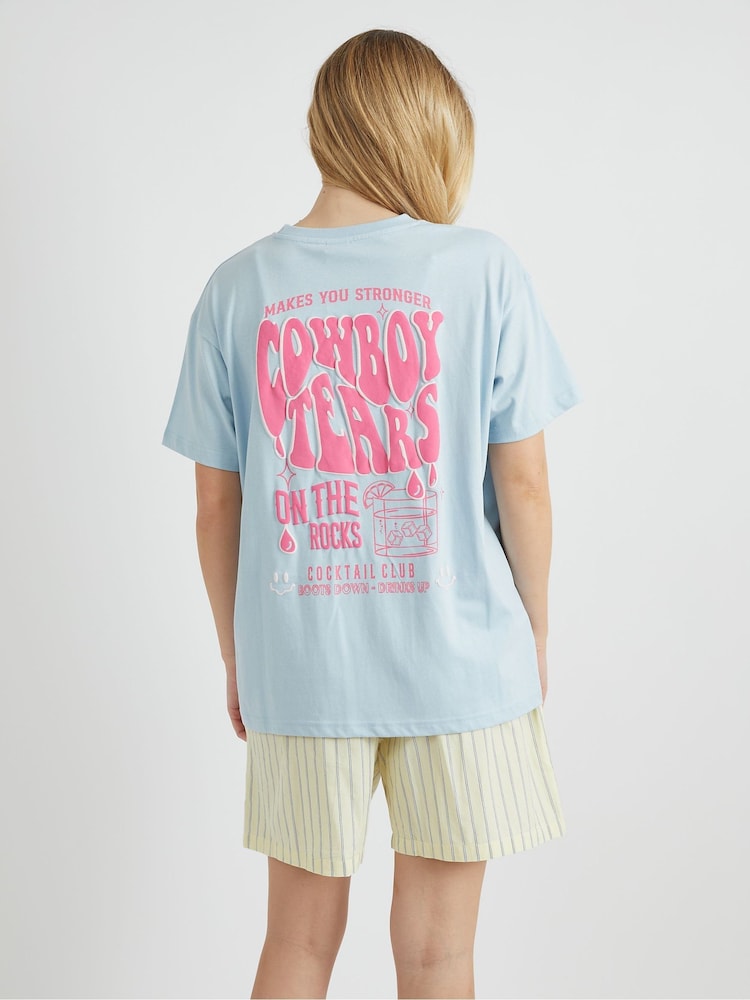 Skinnydip Blue Cowboy Tears T-Shirt - Image 1 of 4 Skinnydip Blue Cowboy Tears T-Shirt - Image 1 of 4