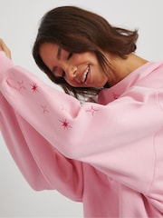 Skinnydip Pink Disney Embroidered Castle Sweatshirt - Image 4 of 4