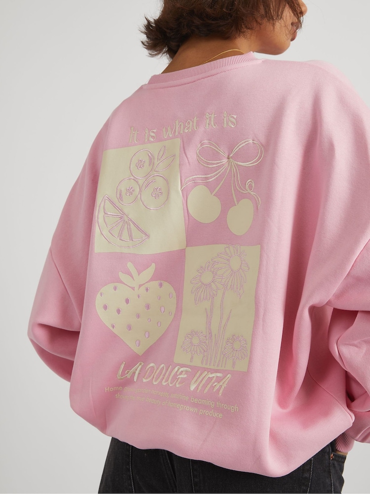 Buy Skinnydip Pink La Dolce Vita Sweatshirt from Next Denmark