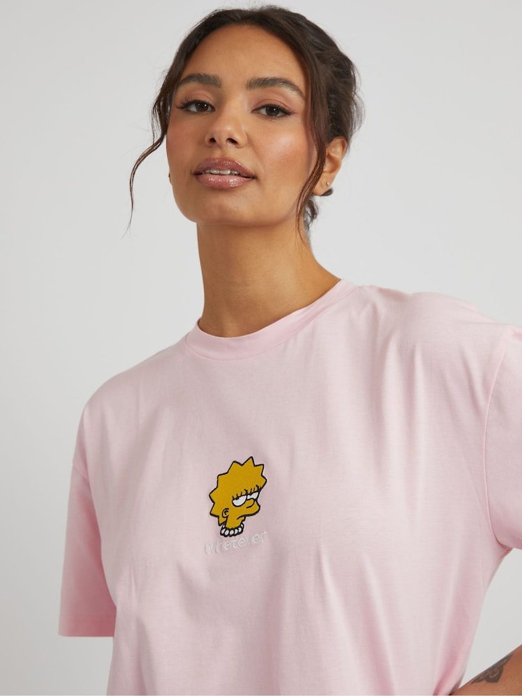 Skinnydip Pink The Simpsons Lisa Not in The Mood T-Shirt - Image 4 of 4