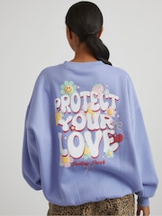 Skinnydip Blue Protect Your Love Sweatshirt - Image 3 of 4
