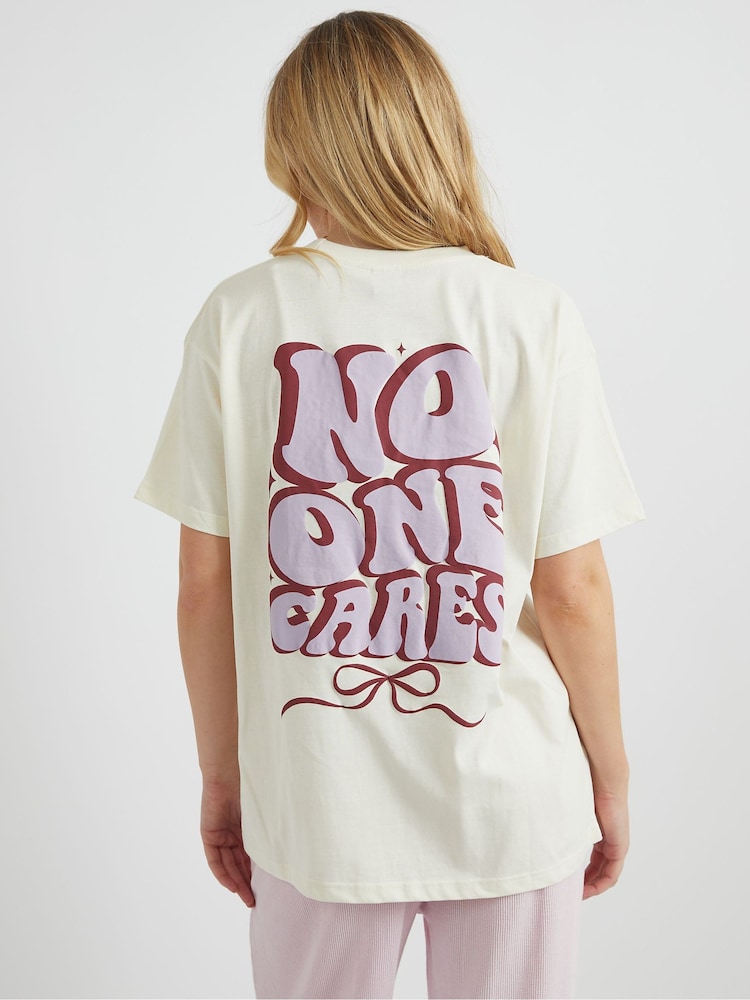 Skinnydip Nude No One Cares T-Shirt - Image 1 of 4 Skinnydip Nude No One Cares T-Shirt - Image 1 of 4