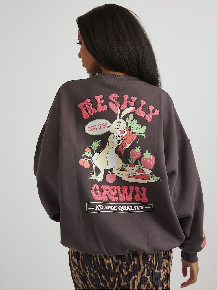 Skinnydip Grey Disney Winnie The Pooh Rabbits Farm Sweatshirt - Image 1 of 5