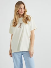 Skinnydip Cream Cowgirl Sketch T-Shirt - Image 1 of 3