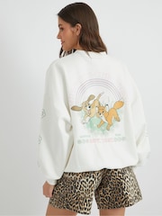 Skinnydip White Disney Fox & The Hound Flower Sweatshirt - Image 4 of 5