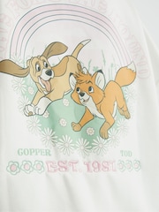 Skinnydip White Disney Fox & The Hound Flower Sweatshirt - Image 5 of 5