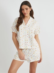 Skinnydip White Ditsy Fruit Shirt & Short Pyjamas Set - Image 2 of 6