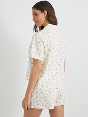 Skinnydip White Ditsy Fruit Shirt & Short Pyjamas Set - Image 3 of 6