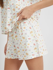 Skinnydip White Ditsy Fruit Shirt & Short Pyjamas Set - Image 4 of 6