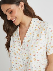 Skinnydip White Ditsy Fruit Shirt & Short Pyjamas Set - Image 5 of 6