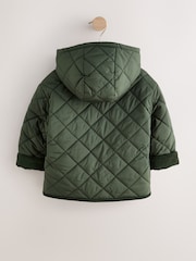 Khaki Green Borg Lined Quilted Coat (3mths-7yrs) - Image 2 of 6