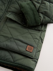 Khaki Green Borg Lined Quilted Coat (3mths-7yrs) - Image 5 of 6