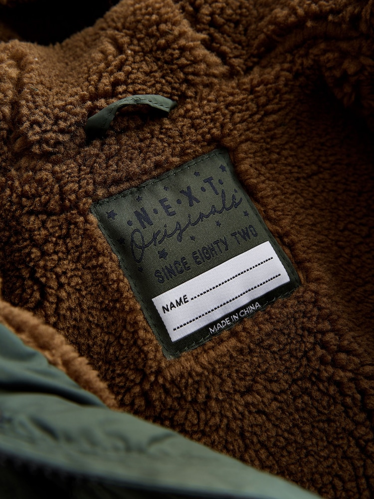 Khaki Green Borg Lined Quilted Coat (3mths-7yrs) - Image 6 of 6 Khaki Green Borg Lined Quilted Coat (3mths-7yrs) - Image 6 of 6