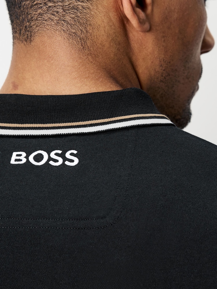 Negro - BOSS Paddy Pro Tipped Collar Polo Shirt - Imagen 4 de 4 Negro - BOSS Paddy Pro Tipped Collar Polo Shirt - Imagen 4 de 4
