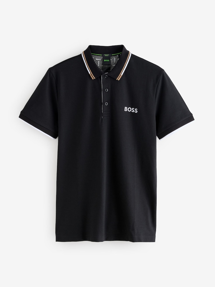 أسود - BOSS Paddy Pro Tipped Collar Polo Shirt - صورة 5 من 5 أسود - BOSS Paddy Pro Tipped Collar Polo Shirt - صورة 5 من 5