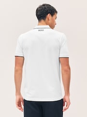 BOSS White Paddy Pro Tipped Collar Polo Shirt - Image 2 of 5