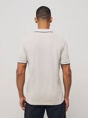 Сірий - BOSS Regular Fit Paddy Tipped Collar Polo Shirt - Image 2 of 5