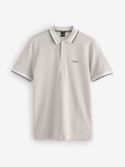 Сірий - BOSS Regular Fit Paddy Tipped Collar Polo Shirt - Image 5 of 5