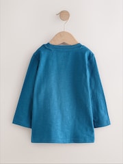 Blue Transport Diggers Long Sleeve Appliqué T-Shirt (3mths-7yrs) - Image 2 of 6