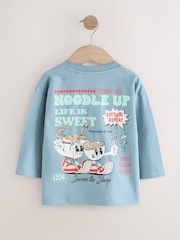 Blue Noodle Up Long Sleeve Back Print T-Shirt (3mths-7yrs) - Image 2 of 4