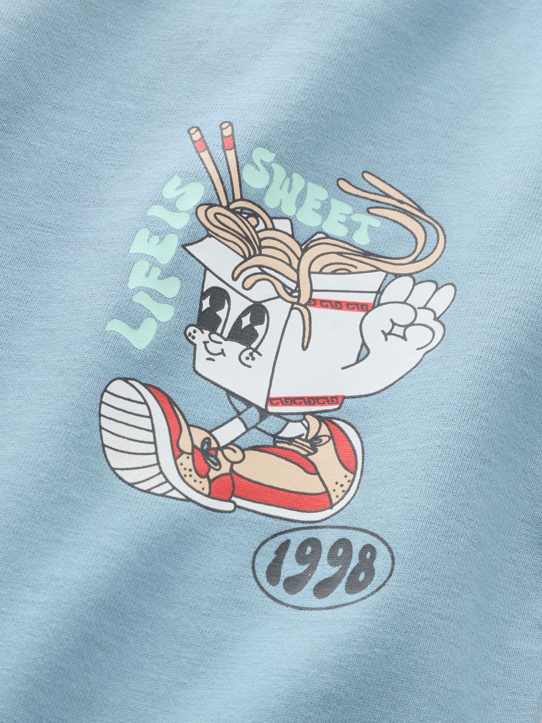 Buy Blue Noodle Up Long Sleeve Back Print T-Shirt (3mths-7yrs