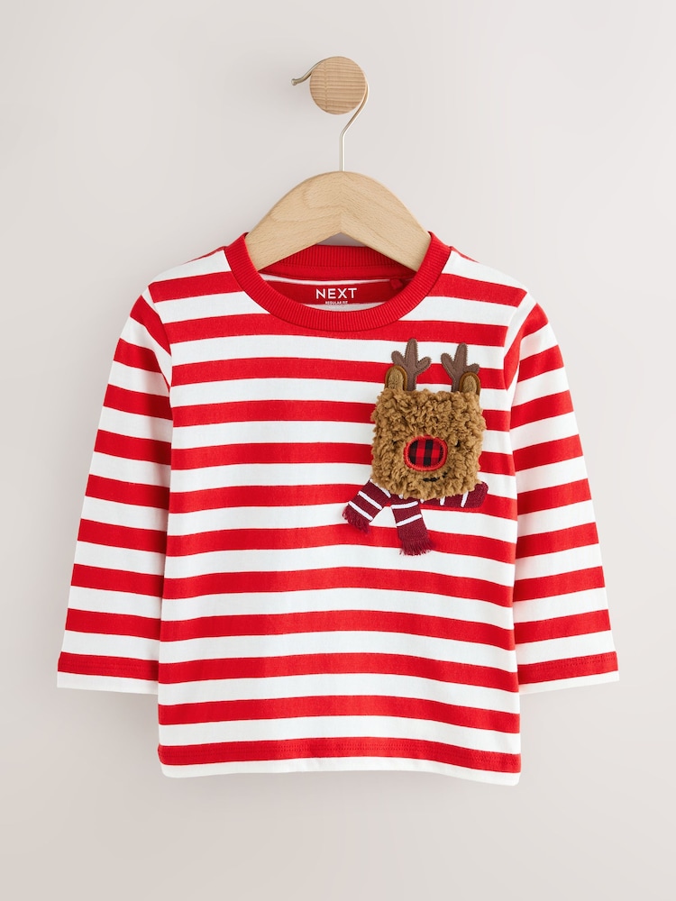 T-shirt Fille Next Christmas – Manches Longues à Motifs Rennes, Taille 10 Ans