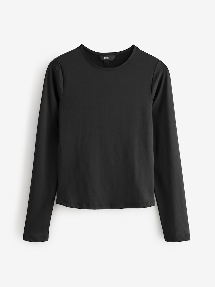 Long Sleeve Black/Ecru/Berry Soft Touch Polyamide Long Sleeve Top 3 Pack - Image 5 of 5